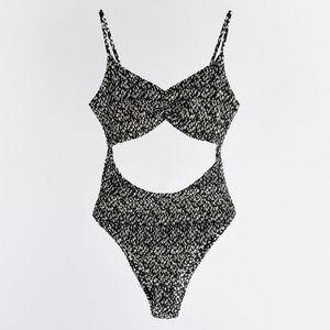 COPY - Reserved European brand cutout swim suit flower daisies